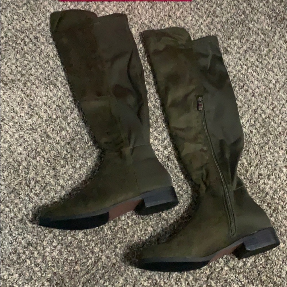 Olive Green OTK Boots